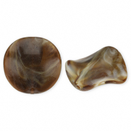 Acrylic beads organic Brown-White