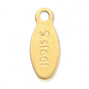 Stainless steel findings end tag "S.steel" Gold