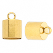 Stainless steel findings end cap Ø10mm with loop Gold