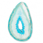 Natural stone charms Agate drop Turquoise-Green