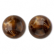 20 mm acrylic beads round Brown-Marble