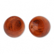 16 mm acrylic beads round Amber Brown-Marble