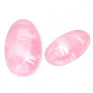Acrylic beads oblong oval Pink-Marble
