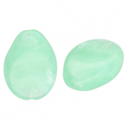 Acrylic beads drop Mint Green-Marble