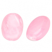 Acrylic beads oval Pink-Marble