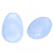 Acrylic beads oval Blue-Marble