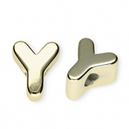 Acrylic letter beads letter Y Gold