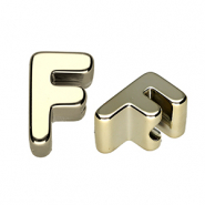 Acrylic letter beads letter F Gold