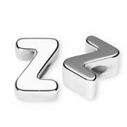 Acrylic letter beads letter Z Silver