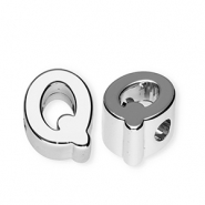 Acrylic letter beads letter Q Silver