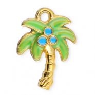 Stainless steel charms palmtree Gold-Green-Blue