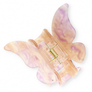 Hair accessories hair claw butterfly with loops Beige-Mauve Marble