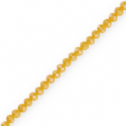 Top faceted beads 4x3mm disc Oriole Yellow-Pearl Shine Coating