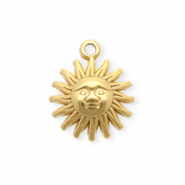 Stainless steel charms sun Gold