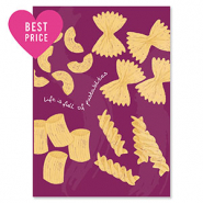 BY31® Jewellery cards "Life is full of pasta-bilities" Magenta Purple-Yellow