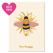 Jewellery cards "bee happy" Yellow