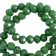 Top faceted beads 4x3mm disc Cadmium Green-Pearl Shine Coating