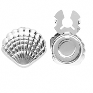Stainless steel button covers shell Silver
