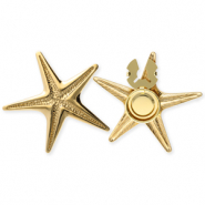Stainless steel button covers starfish Gold