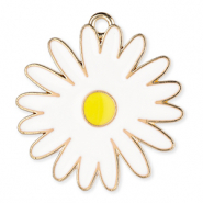 Metal charms daisy Gold-White-Yellow