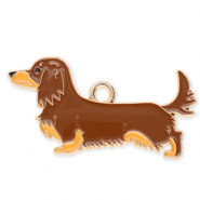Metal charms dachshund Gold-Brown