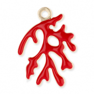 Metal charms coral Gold-Red