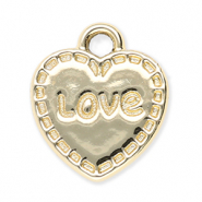 Metal charms heart "Love" Gold
