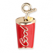 Metal charms tumbler "Cool" Gold-Red