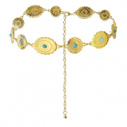 Hip chain bohemian Gold-Turquoise