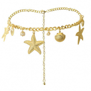 Hip chain sea life with imitation pearls Gold-White