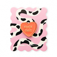 BY31&reg; Pin "Fuck this" on card Light Pink-Black-White-Coral-Gold