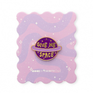 BY31&reg; Pin "Give me space" on card Multicolour Purple-Yellow-Gold