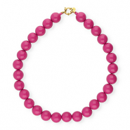 BY31&reg; 16mm acryl bead necklaces shiny Rose Violet 17-2624 TCX-Gold