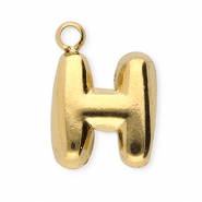 Stainless steel charms letter H Gold