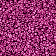Glass seed beads 8/0 (3mm) Metallic Shine Fuchsia Pink