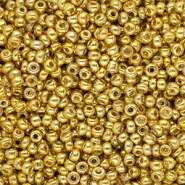 Glass seed beads 8/0 (3mm) Metallic Shine Yellow Gold