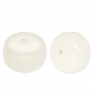 Acrylic beads disc Off White-Marble