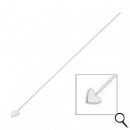 BY31® Stainless steel findings headpins with heart 70mm Silver
