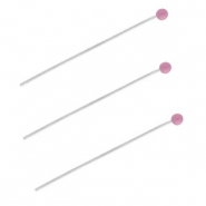 BY31® Stainless steel findings headpins with ball 35mm Silver-Lavender Purple