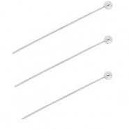 BY31® Stainless steel findings headpins with ball 35mm Silver