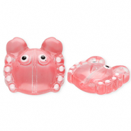 Handmade glass beads crab Transparent Light Pink-White-Black