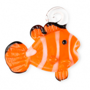 Handmade glass charms clownfish Orange-White-Black