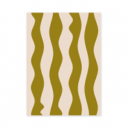 BY31&reg; Jewellery cards waves Olive Green-Cr&egrave;me