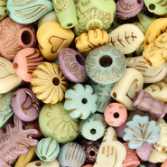 Acrylic beads mix Multicolour-Gold
