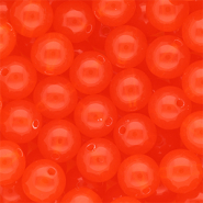 12 mm DQ&reg; acrylic beads shiny Vermillion Red