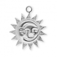 Stainless steel charms sun & moon Silver