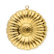 Stainless steel charms flower Gold