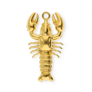 Stainless steel charms lobster Gold