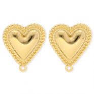 BY31&reg; Stainless Steel findings earrings&nbsp;/&nbsp;earpins heart with loop Gold