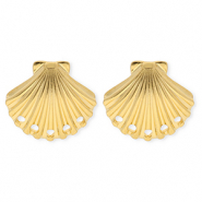 BY31&reg; Stainless Steel findings earrings&nbsp;/&nbsp;earpins shell with 5 loops Gold